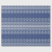 Blauw- en witwintersportnit cadeaupapier (Vlak)