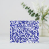 Blauw en witzwijn briefkaart (Staand voorkant)