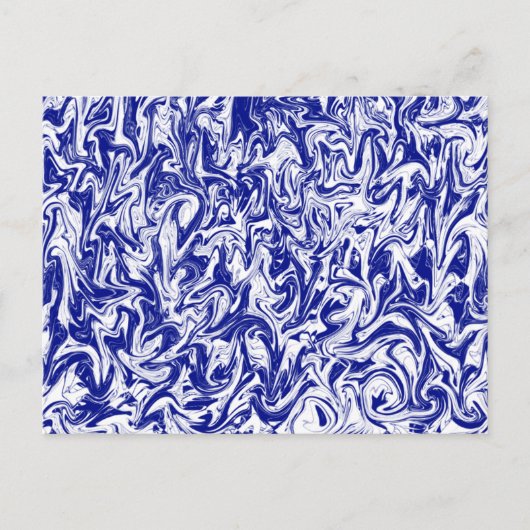 Blauw en witzwijn briefkaart (Voorkant)