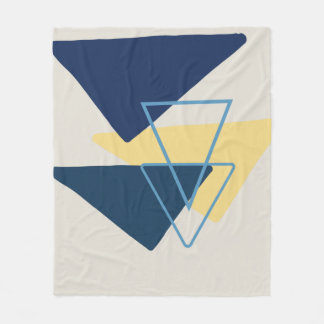 Blauw en Zand Abstracte Vorm nr. 1 Fleece Deken