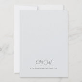 Blauw en zeeminkel op lichtblauwe bruiloft kaart (Achterkant)