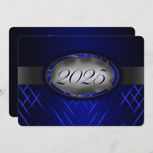 Blauw en zilver 2025 kaart (Voorkant / Achterkant)