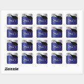  Blauw en Zilver Afstuderen Sticker (Vel)