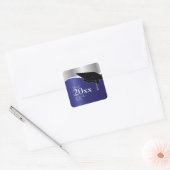  Blauw en Zilver Afstuderen Sticker (Envelop)