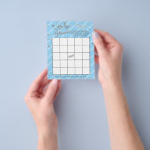 blauw en Zilver Baby shower - Bingo Flyer (Hand)