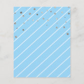 blauw en Zilver Baby shower - Bingo Flyer (Achterkant)