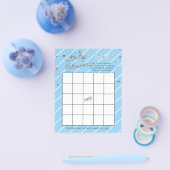 blauw en Zilver Baby shower - Bingo Flyer (Enkel)