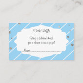 Blauw en Zilver - Baby shower Boek Raffle Informatiekaartje (Achterkant)