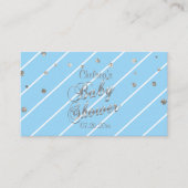 Blauw en Zilver - Baby shower Boek Raffle Informatiekaartje (Voorkant)