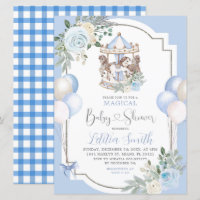 Blauw en zilver Baby shower