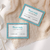 Blauw en Zilver Bat Mitswa Reageer RSVP Kaartje