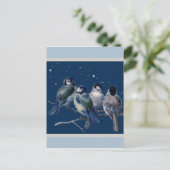 Blauw en zilver Briefkaart van de Eerste Kerstnach (Staand voorkant)