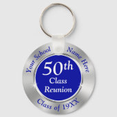 Blauw en zilver, Cheap 50th Class Reunion Favors Sleutelhanger (Voorkant)