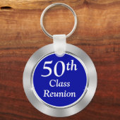 Blauw en zilver, Cheap 50th Class Reunion Favors Sleutelhanger (Achterkant)