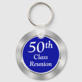 Blauw en zilver, Cheap 50th Class Reunion Favors Sleutelhanger (Achterkant)