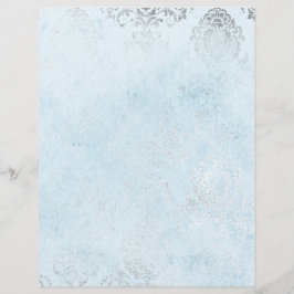 Blauw en zilver Damaserpatroonpapier