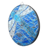 Blauw- en Zilver-dragonfly-schildering Dartbord (Voorkant Rechts)