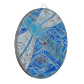 Blauw- en Zilver-dragonfly-schildering Dartbord (Voorkant Links)