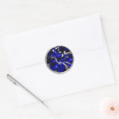 Blauw en zilver Fabulous Foliage Envelope Seal Ronde Sticker (Envelop)