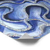 Blauw en zilver Flair Poster (Hoek)