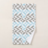 Blauw en zilver Geometric ZigZag Bad Handdoek (Handdoek)