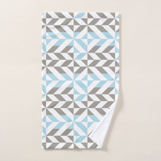 Blauw en zilver Geometric ZigZag Bad Handdoek (Handdoek)