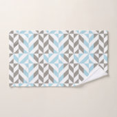 Blauw en zilver Geometric ZigZag Bad Handdoek (Handdoek)