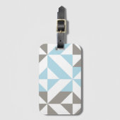 Blauw en zilver Geometric ZigZag Bagagelabel (Voorkant (verticaal))