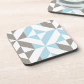 Blauw en zilver Geometric ZigZag Bier Onderzetter (Linkerzijde)