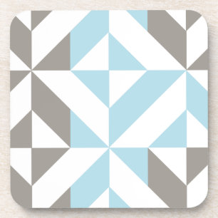 Blauw en zilver Geometric ZigZag Bier Onderzetter