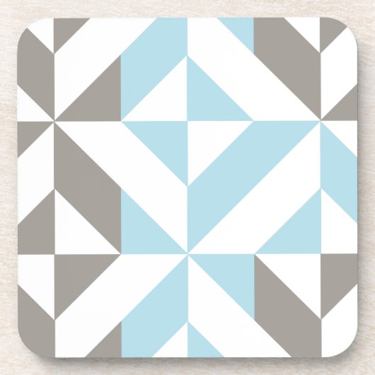 Blauw en zilver Geometric ZigZag Bier Onderzetter (Voorkant)