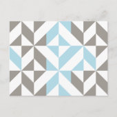 Blauw en zilver Geometric ZigZag Briefkaart (Voorkant)