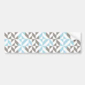 Blauw en zilver Geometric ZigZag Bumpersticker (Voorkant)