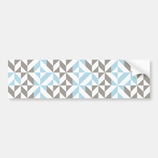 Blauw en zilver Geometric ZigZag Bumpersticker (Voorkant)