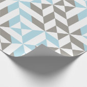 Blauw en zilver Geometric ZigZag Cadeaupapier (Hoek)