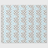 Blauw en zilver Geometric ZigZag Cadeaupapier (Vlak)