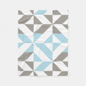 Blauw en zilver Geometric ZigZag Fleece Deken (Voorkant)