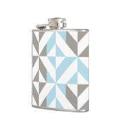 Blauw en zilver Geometric ZigZag Heupfles (Links)