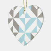 Blauw en zilver Geometric ZigZag Keramisch Ornament (Links)