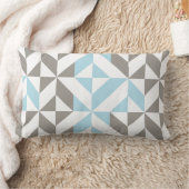 Blauw en zilver Geometric ZigZag Kussen (Deken)