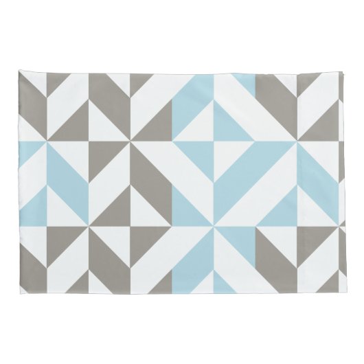 Blauw en zilver Geometric ZigZag Kussensloop (Achterkant-Rechts)