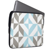Blauw en zilver Geometric ZigZag Laptop Sleeve (Voorkant Rechts)