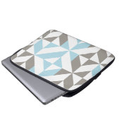 Blauw en zilver Geometric ZigZag Laptop Sleeve (Voorkant onderkant)