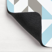 Blauw en zilver Geometric ZigZag Muismat (Hoek)