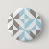 Blauw en zilver Geometric ZigZag Ronde Button 5,7 Cm (Voorkant)