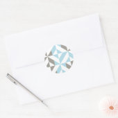 Blauw en zilver Geometric ZigZag Ronde Sticker (Envelop)