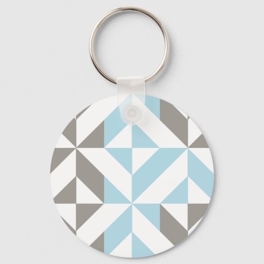 Blauw en zilver Geometric ZigZag Sleutelhanger (Voorkant)