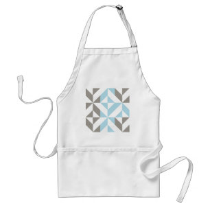 Blauw en zilver Geometric ZigZag Standaard Schort