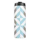 Blauw en zilver Geometric ZigZag Thermosbeker (Voorkant)