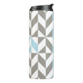 Blauw en zilver Geometric ZigZag Thermosbeker (Gedraaid links)